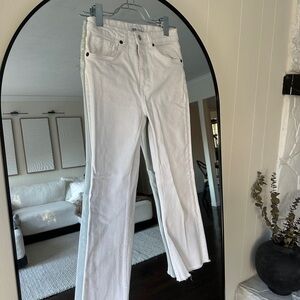 Zara Women's Straight Leg White Jeans